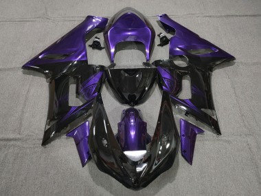 Schwarz Glänzend & Lila 2005-2006 Kawasaki ZX6R Motorrad Verkleidung