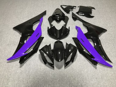 Schwarz Glänzend & Lila 2008-2016 Yamaha R6 Motorrad Verkleidung