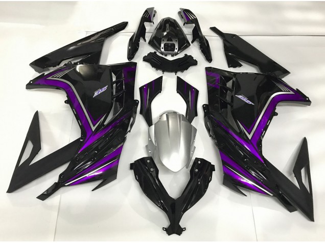 Schwarz Glänzend & Lila 2013-2018 Kawasaki Ninja 300 Motorrad Verkleidung Schwarz Glänzend & Lila 2013-2018 Kawasaki Ninja 300 Motorrad Verkleidung