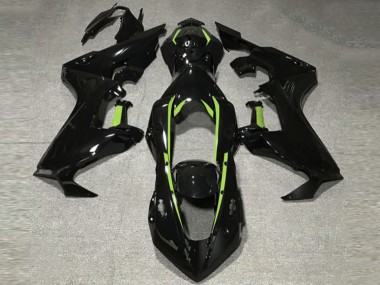Schwarz Glänzend & Limettengrünes Futter 2017-2023 Honda CBR1000RR Motorrad Verkleidung