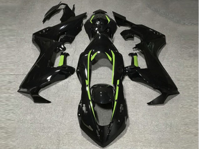 Schwarz Glänzend & Limettengrünes Futter 2017-2023 Honda CBR1000RR Motorrad Verkleidung Schwarz Glänzend & Limettengrünes Futter 2017-2023 Honda CBR1000RR Motorrad Verkleidung