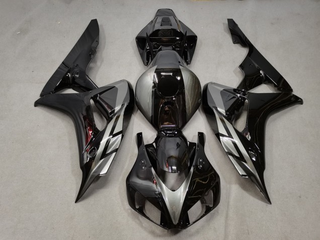 Schwarz Glänzend Mit Grau 2006-2007 Honda CBR1000RR Motorrad Verkleidung Schwarz Glänzend Mit Grau 2006-2007 Honda CBR1000RR Motorrad Verkleidung