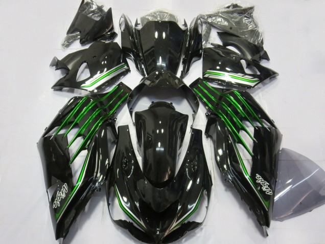 Schwarz Glänzend Mit Grün 2012-2021 Kawasaki ZX14R Motorrad Verkleidung Schwarz Glänzend Mit Grün 2012-2021 Kawasaki ZX14R Motorrad Verkleidung