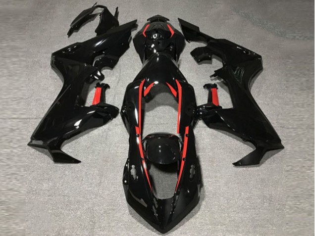 Schwarz Glänzend Mit Rotem Futter 2017-2023 Honda CBR1000RR Motorrad Verkleidung Schwarz Glänzend Mit Rotem Futter 2017-2023 Honda CBR1000RR Motorrad Verkleidung