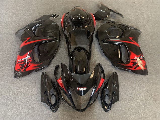 Schwarz Glänzend Mit Roten Logos 2008-2020 Suzuki GSXR 1300 Motorrad Verkleidung Schwarz Glänzend Mit Roten Logos 2008-2020 Suzuki GSXR 1300 Motorrad Verkleidung