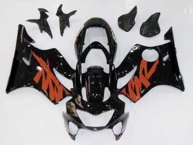 Schwarz Glänzend & Orange 1999-2000 Honda CBR600 F4 Motorrad Verkleidung