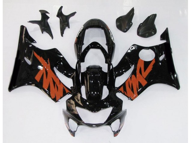 Schwarz Glänzend & Orange 1999-2000 Honda CBR600 F4 Motorrad Verkleidung Schwarz Glänzend & Orange 1999-2000 Honda CBR600 F4 Motorrad Verkleidung