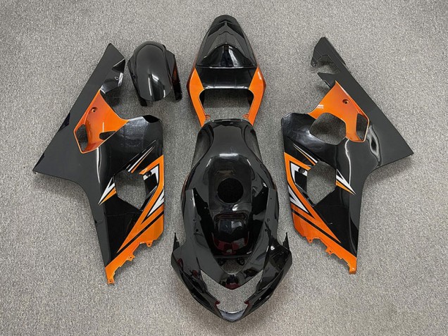 Schwarz Glänzend & Orange 2004-2005 Suzuki GSXR 600-750 Motorrad Verkleidung Schwarz Glänzend & Orange 2004-2005 Suzuki GSXR 600-750 Motorrad Verkleidung