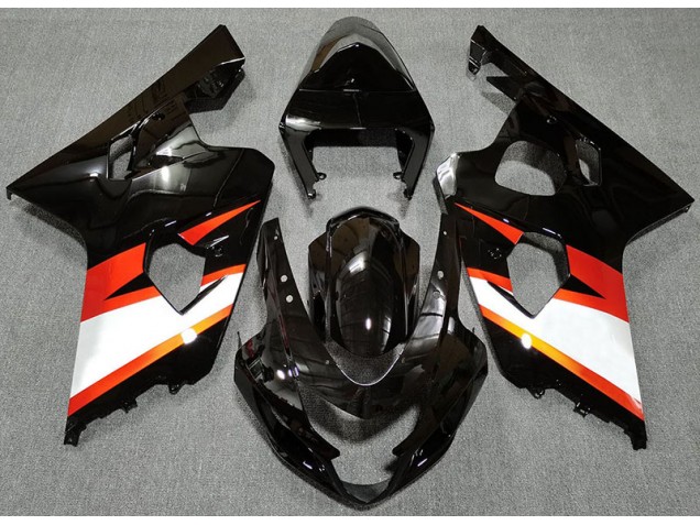 Schwarz Glänzend & Orange 2004-2005 Suzuki GSXR 600-750 Motorrad Verkleidung Schwarz Glänzend & Orange 2004-2005 Suzuki GSXR 600-750 Motorrad Verkleidung