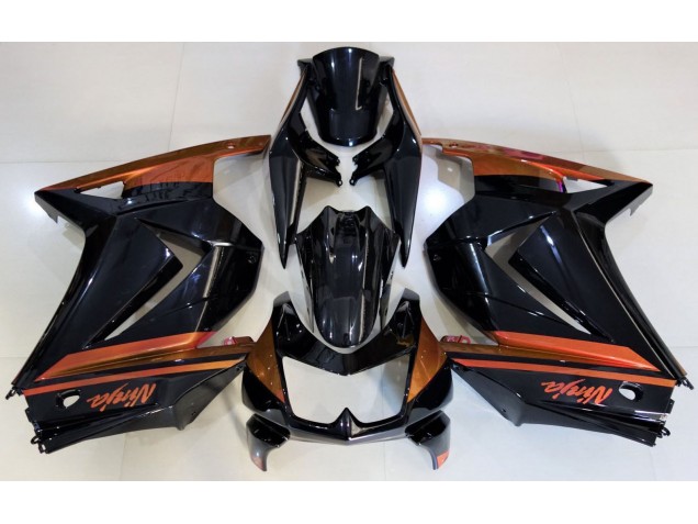 Schwarz Glänzend & Orange 2008-2012 Kawasaki Ninja 250 Motorrad Verkleidung