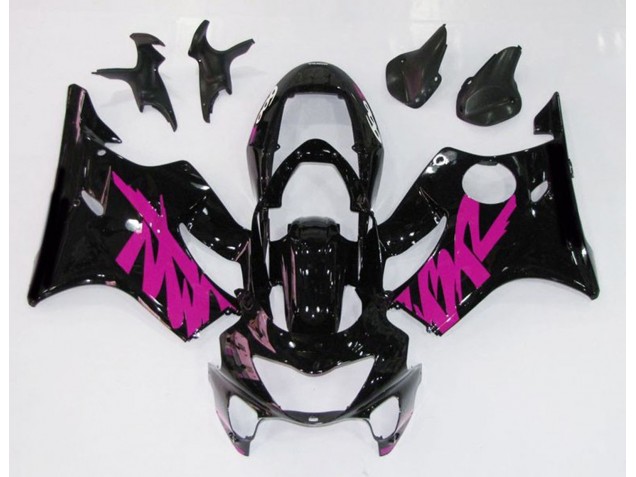 Schwarz Glänzend & Pink 1999-2000 Honda CBR600 F4 Motorrad Verkleidung Schwarz Glänzend & Pink 1999-2000 Honda CBR600 F4 Motorrad Verkleidung