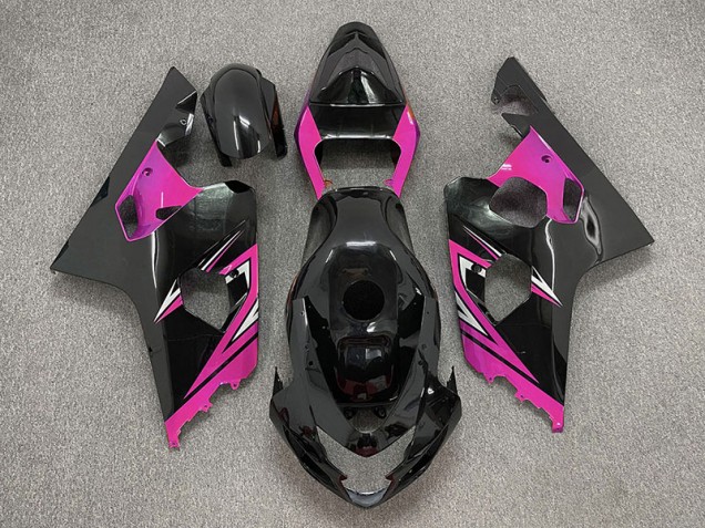 Schwarz Glänzend & Pink 2004-2005 Suzuki GSXR 600-750 Motorrad Verkleidung Schwarz Glänzend & Pink 2004-2005 Suzuki GSXR 600-750 Motorrad Verkleidung