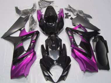 Schwarz Glänzend & Pink 2007-2008 Suzuki GSXR 1000 Motorrad Verkleidung