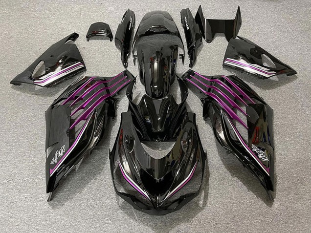 Schwarz Glänzend & Pink 2012-2021 Kawasaki ZX14R Motorrad Verkleidung Schwarz Glänzend & Pink 2012-2021 Kawasaki ZX14R Motorrad Verkleidung