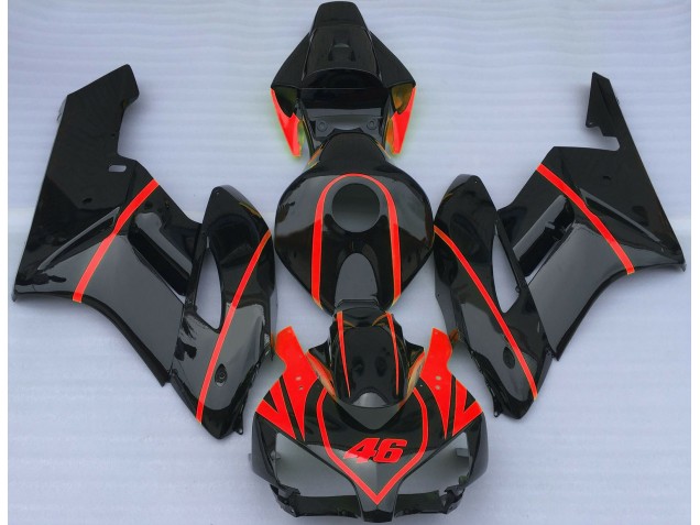 Schwarz Glänzend & Rot 2004-2005 Honda CBR1000RR Motorrad Verkleidung Schwarz Glänzend & Rot 2004-2005 Honda CBR1000RR Motorrad Verkleidung