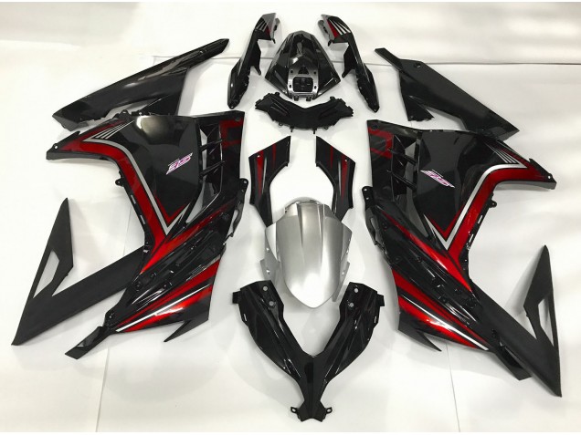 Schwarz Glänzend & Rot 2013-2018 Kawasaki Ninja 300 Motorrad Verkleidung Schwarz Glänzend & Rot 2013-2018 Kawasaki Ninja 300 Motorrad Verkleidung