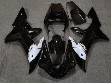 Schwarz Glänzend Weiß & Silber 2002-2003 Yamaha R1 Motorrad Verkleidung