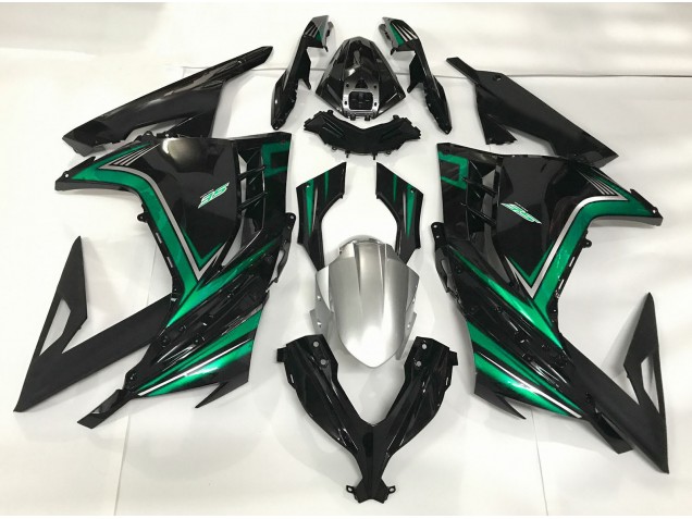 Schwarz Glänzend & Smaragdgrün 2013-2018 Kawasaki Ninja 300 Motorrad Verkleidung Schwarz Glänzend & Smaragdgrün 2013-2018 Kawasaki Ninja 300 Motorrad Verkleidung
