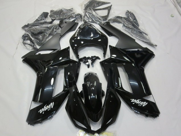 Schwarz Glänzend Weißer Aufkleber 2007-2008 Kawasaki ZX6R Motorrad Verkleidung Schwarz Glänzend Weißer Aufkleber 2007-2008 Kawasaki ZX6R Motorrad Verkleidung