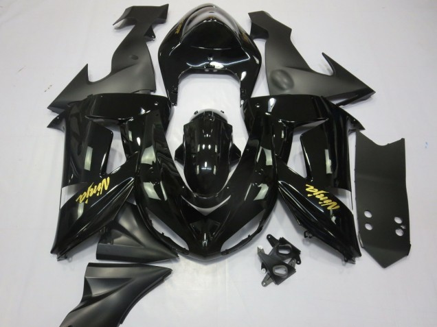Schwarz & Gold 2006-2007 Kawasaki ZX10R Motorrad Verkleidung Schwarz & Gold 2006-2007 Kawasaki ZX10R Motorrad Verkleidung