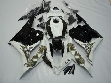 Schwarz Gold & Weiß 2009-2012 Honda CBR600RR Motorrad Verkleidung
