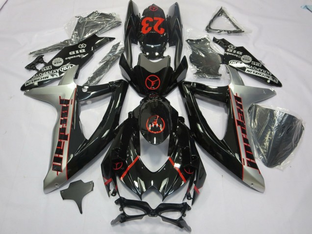 Schwarz Grau Jordan 2008-2010 Suzuki GSXR 600-750 Motorrad Verkleidung Schwarz Grau Jordan 2008-2010 Suzuki GSXR 600-750 Motorrad Verkleidung