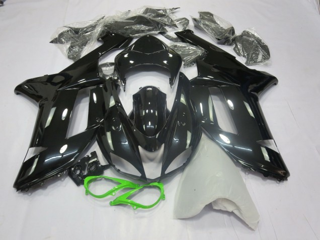 Schwarz-Grün Glänzend 2007-2008 Kawasaki ZX6R Motorrad Verkleidung Schwarz-Grün Glänzend 2007-2008 Kawasaki ZX6R Motorrad Verkleidung