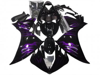 Schwarz & Lila Flamme 2009-2011 Yamaha R1 Motorrad Verkleidung