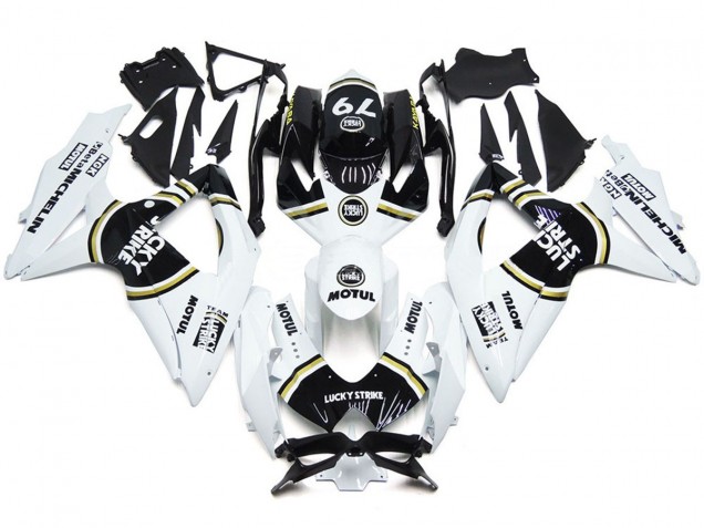 Schwarz Lucky Strike 79 2008-2010 Suzuki GSXR 600-750 Motorrad Verkleidung