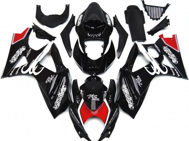 Schwarz & Weiß Mit Rot 2007-2008 Suzuki GSXR 1000 Motorrad Verkleidung Schwarz & Weiß Mit Rot 2007-2008 Suzuki GSXR 1000 Motorrad Verkleidung