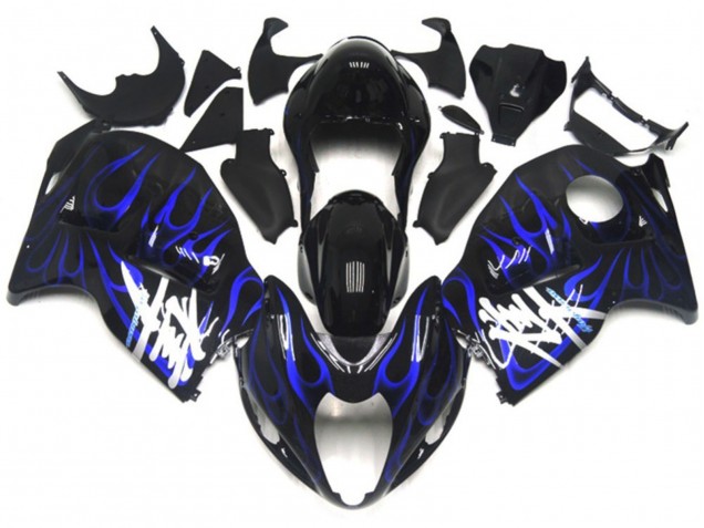 Schwarz Mit Tiefes Blau Flamme 1997-2007 Suzuki GSXR 1300 Motorrad Verkleidung Schwarz Mit Tiefes Blau Flamme 1997-2007 Suzuki GSXR 1300 Motorrad Verkleidung