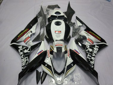 Schwarz & Weiß Playboy 2007-2008 Honda CBR600RR Motorrad Verkleidung