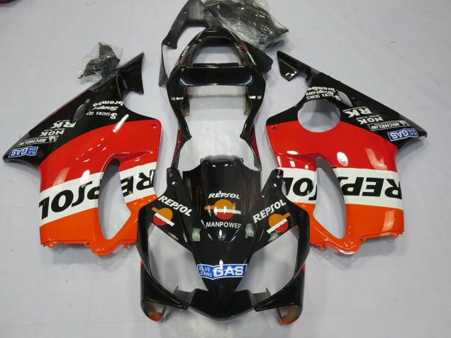 Schwarz Repsol 2001-2003 Honda CBR600 F4i Motorrad Verkleidung Schwarz Repsol 2001-2003 Honda CBR600 F4i Motorrad Verkleidung