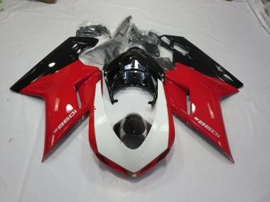 Schwarz Rot & Weiß 99 2007-2014 Ducati 848 1098 1198 Motorrad Verkleidung