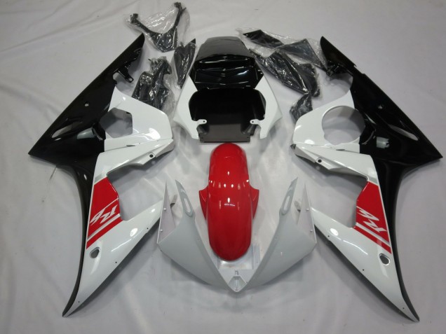 Schwarz Weiß & Silber 2005 Yamaha R6 Motorrad Verkleidung Schwarz Weiß & Silber 2005 Yamaha R6 Motorrad Verkleidung