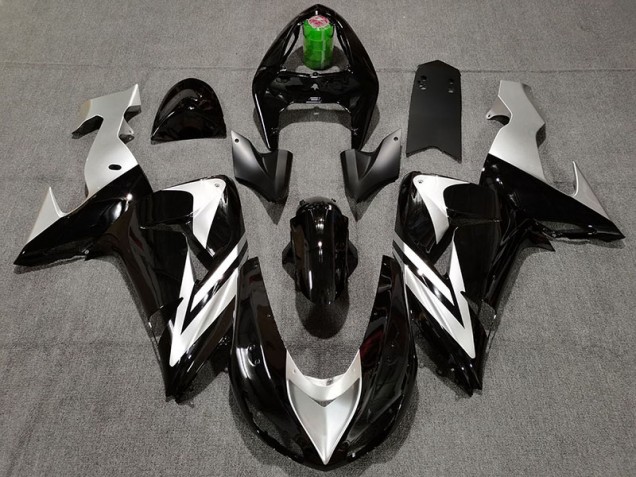 Schwarz & Silber 2006-2007 Kawasaki ZX10R Motorrad Verkleidung Schwarz & Silber 2006-2007 Kawasaki ZX10R Motorrad Verkleidung