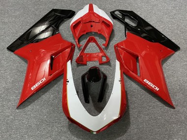 Schwarz Silber 2007-2014 Ducati 848 1098 1198 Motorrad Verkleidung