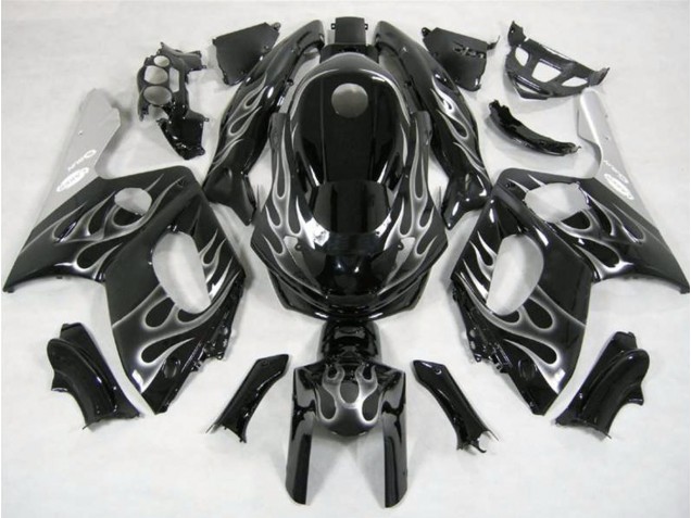 Schwarz & Silber Flamme 1998-2007 Yamaha YZF600 Motorrad Verkleidung Schwarz & Silber Flamme 1998-2007 Yamaha YZF600 Motorrad Verkleidung