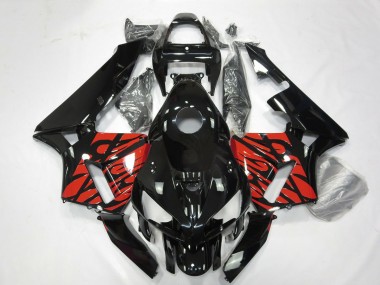 Schwarz & Tribal-Rot 2005-2006 Honda CBR600RR Motorrad Verkleidung