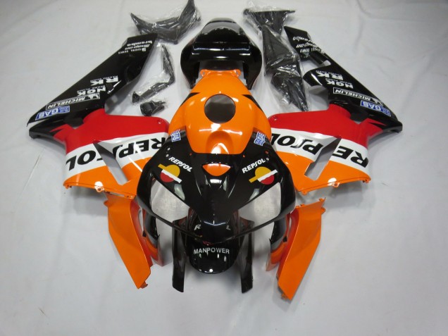 Schwarzer Boden Repsol 2005-2006 Honda CBR600RR Motorrad Verkleidung Schwarzer Boden Repsol 2005-2006 Honda CBR600RR Motorrad Verkleidung