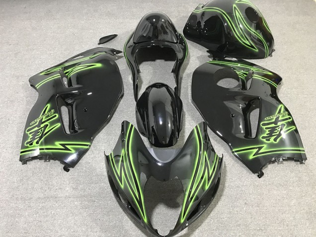 Schwarzer & Grüner Blitz 1997-2007 Suzuki GSXR 1300 Motorrad Verkleidung Schwarzer & Grüner Blitz 1997-2007 Suzuki GSXR 1300 Motorrad Verkleidung