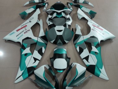 Seeschaumgrün Schnee Tarnung 2008-2016 Yamaha R6 Motorrad Verkleidung