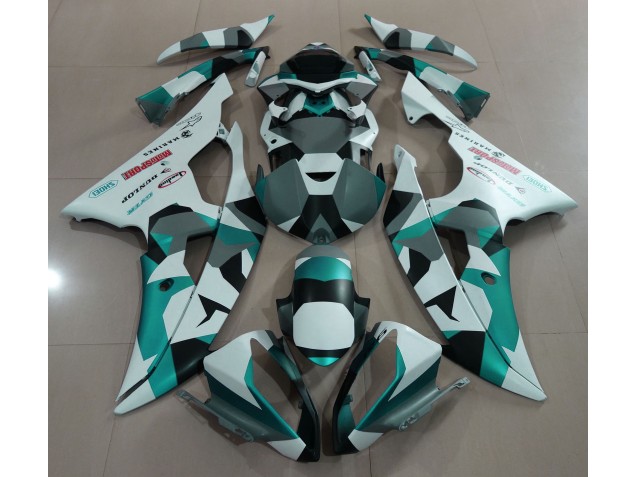 Seeschaumgrün Schnee Tarnung 2008-2016 Yamaha R6 Motorrad Verkleidung Seeschaumgrün Schnee Tarnung 2008-2016 Yamaha R6 Motorrad Verkleidung