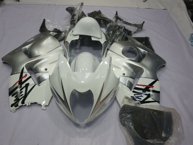 Silber Weiß 1997-2007 Suzuki GSXR 1300 Motorrad Verkleidung Silber Weiß 1997-2007 Suzuki GSXR 1300 Motorrad Verkleidung
