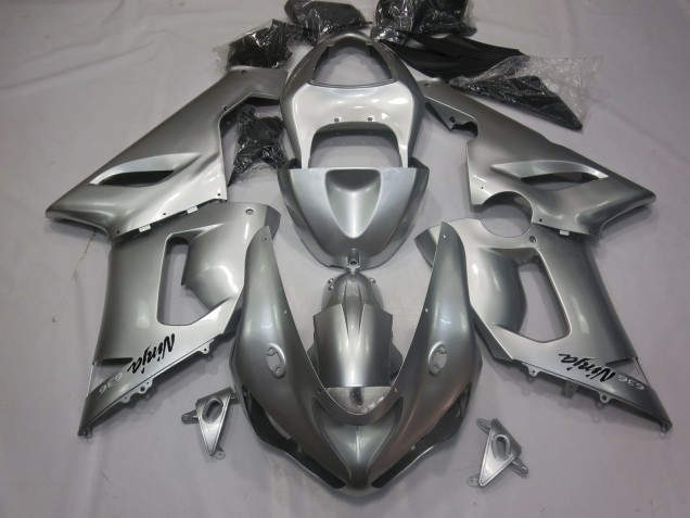 Silber 2005-2006 Kawasaki ZX6R Motorrad Verkleidung Silber 2005-2006 Kawasaki ZX6R Motorrad Verkleidung