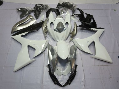 Silber & Weiß 2009-2016 Suzuki GSXR 1000 Motorrad Verkleidung