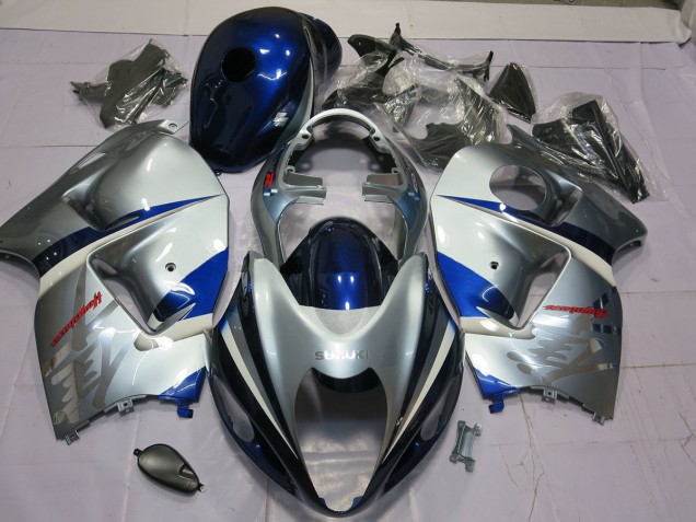 Silber & Blau 1997-2007 Suzuki GSXR 1300 Motorrad Verkleidung Silber & Blau 1997-2007 Suzuki GSXR 1300 Motorrad Verkleidung