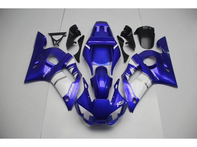Silber Weiß & Blau 1998-2002 Yamaha R6 Motorrad Verkleidung Silber Weiß & Blau 1998-2002 Yamaha R6 Motorrad Verkleidung