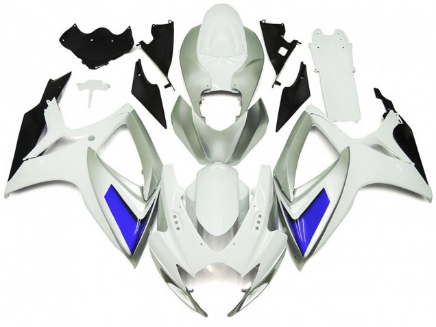 Silber Weiß & Blau Glänzend 2006-2007 Suzuki GSXR 600-750 Motorrad Verkleidung Silber Weiß & Blau Glänzend 2006-2007 Suzuki GSXR 600-750 Motorrad Verkleidung
