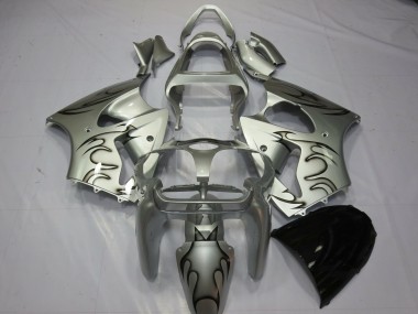 Silber Flamme 2000-2002 Kawasaki ZX6R Motorrad Verkleidung